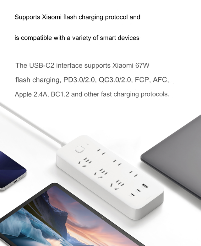 Xiaomi ra mắt ổ cắm điện: 6 chấu, 2 cổng USB-C, 1 cổng USB-A, công suất sạc tới 67W, giá 350.000 đồng