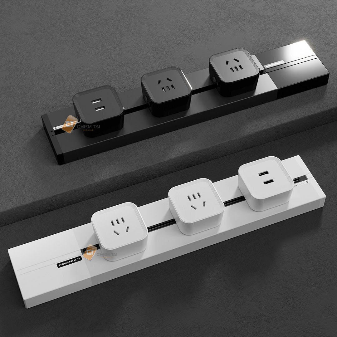 Ổ cắm ray thiết kế độc đáo của Xiaomi có thể tăng giảm số lượng tùy ý, độ dài tùy chọn, công suất đến 8000W