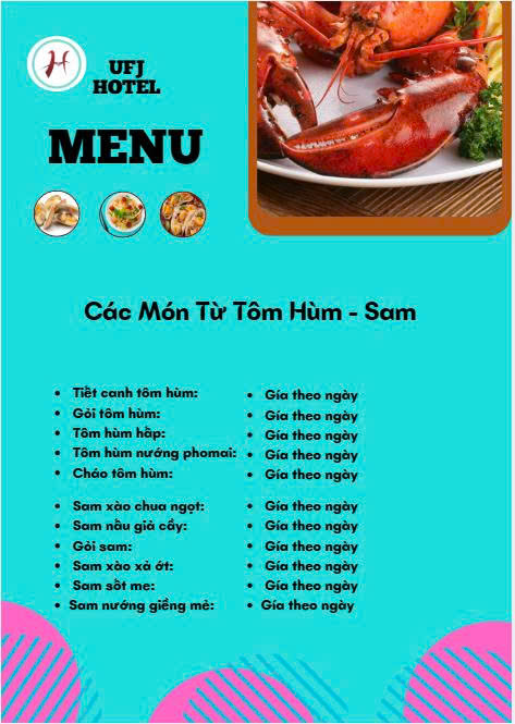 MENU NHÀ HÀNG  - KHÁCH SẠN