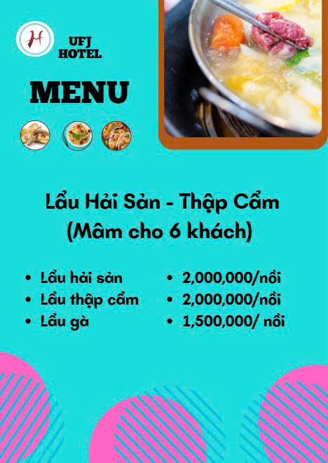 MENU NHÀ HÀNG  - KHÁCH SẠN