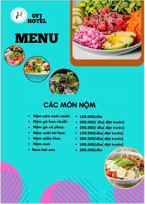 MENU NHÀ HÀNG  - KHÁCH SẠN
