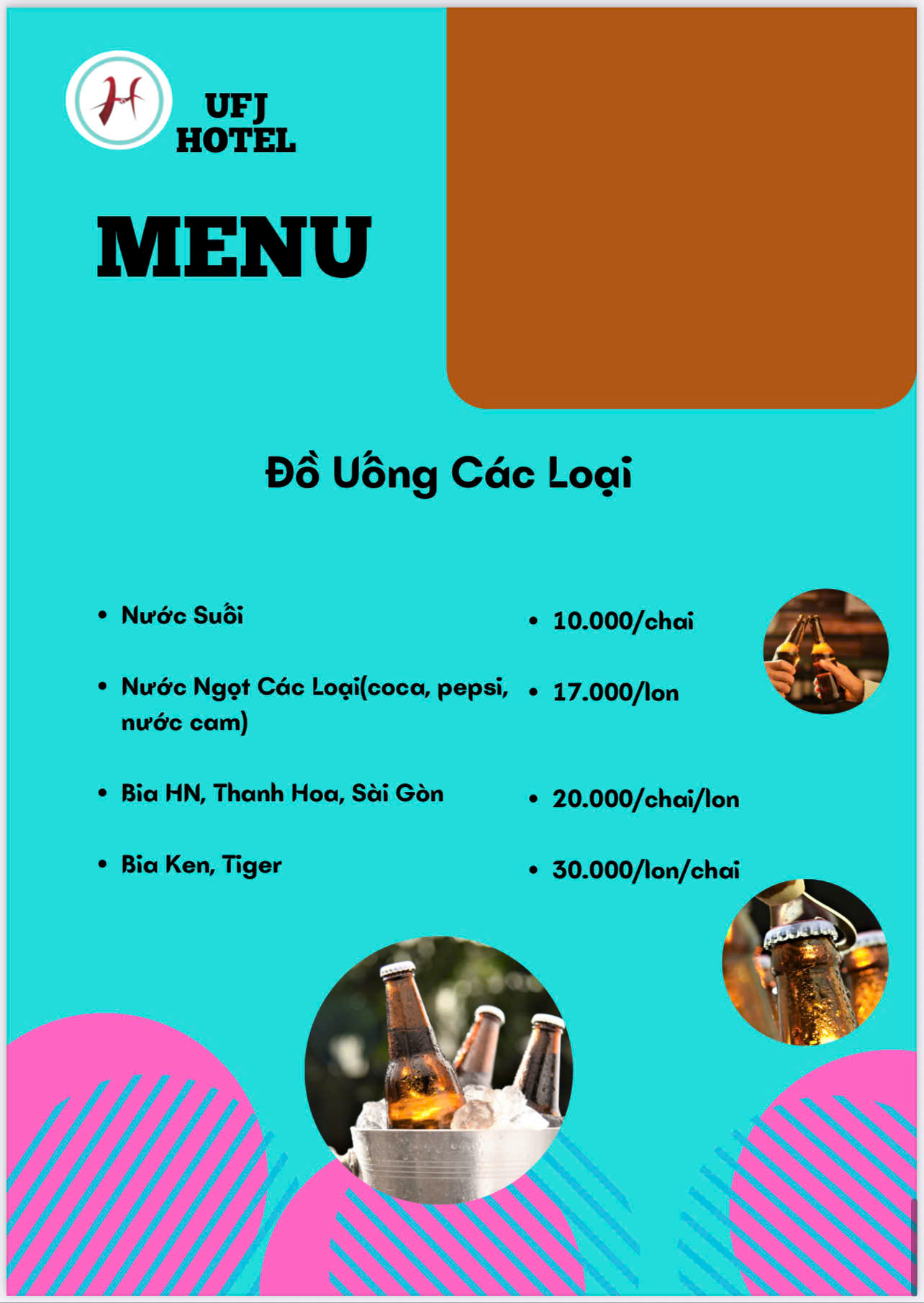 MENU NHÀ HÀNG  - KHÁCH SẠN