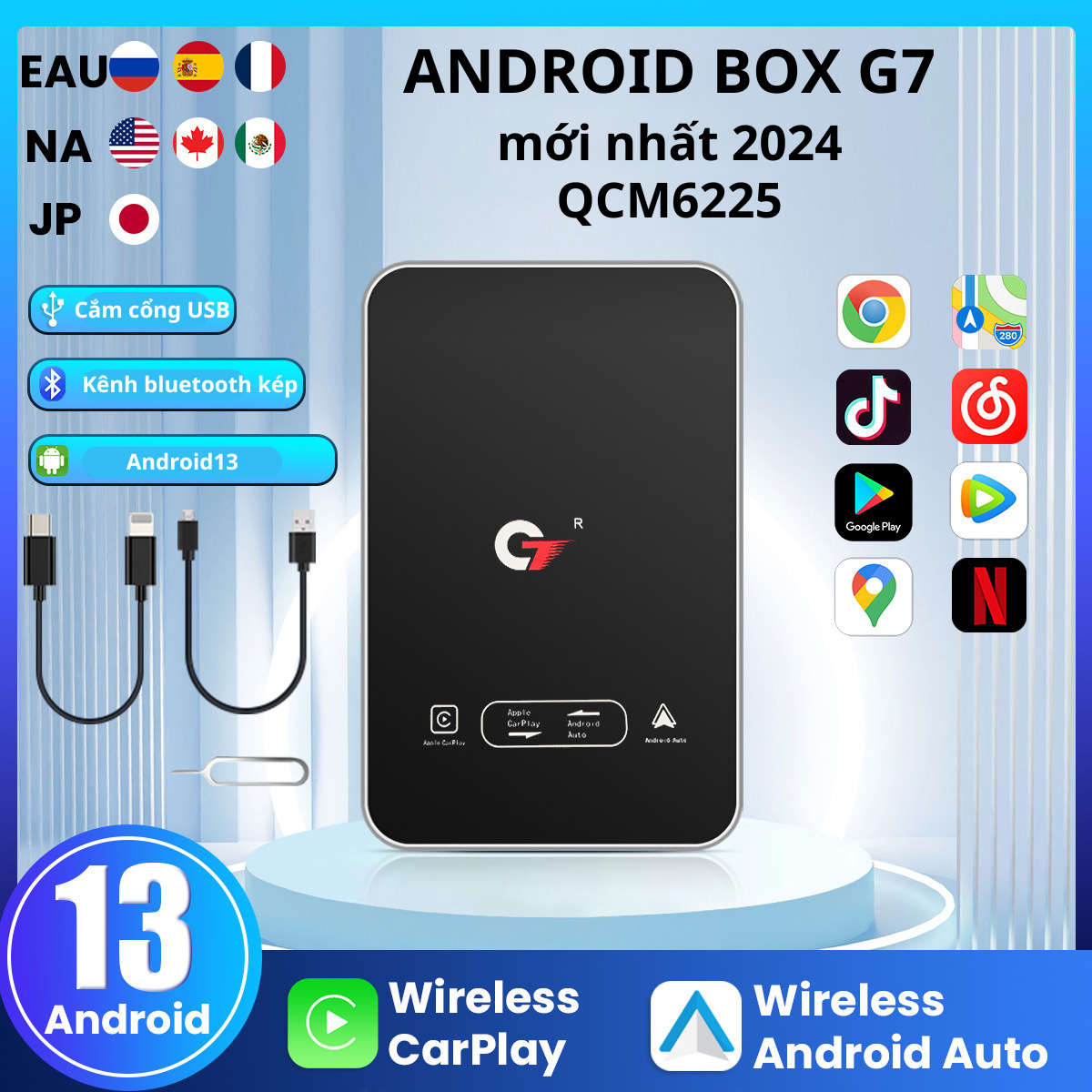 Android Box G7, Biến Màn Zin xe hơi Thành Màn Android mới nhất 2024