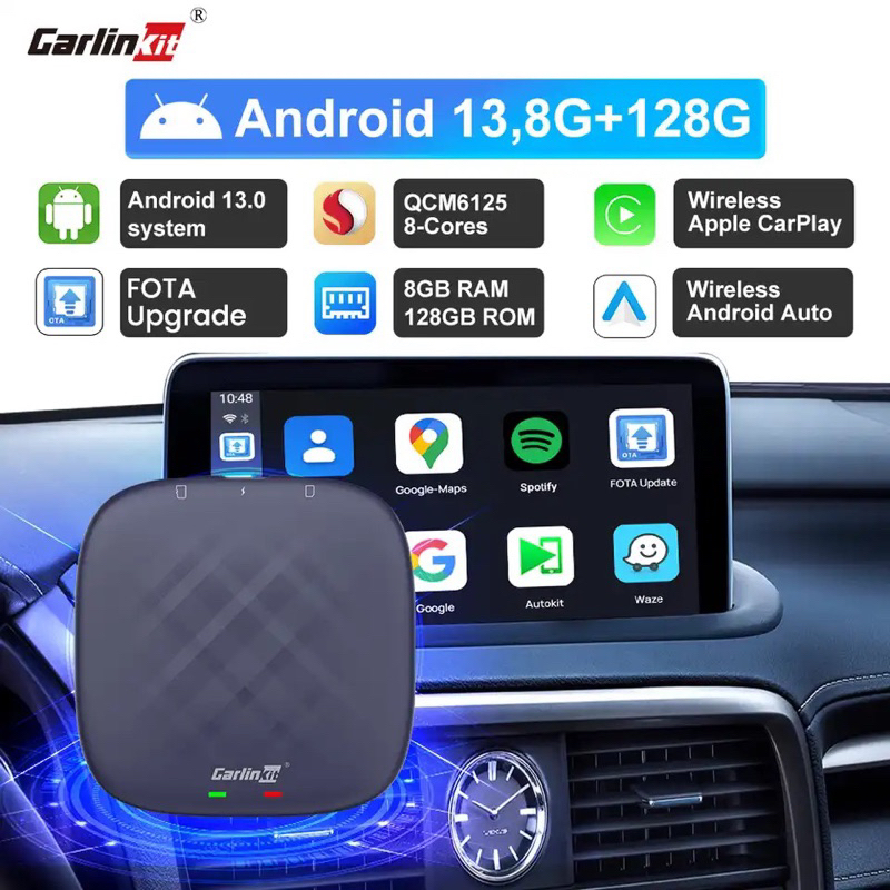 Android Box Ô tô Carlinkit Tbox Plus mới nhất 2024, Cấu Hình Android13 ChipQC 6125