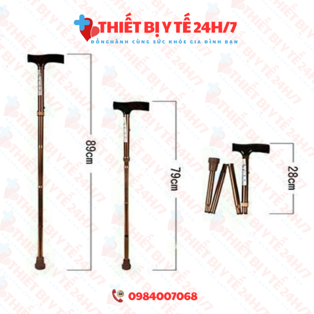 Gậy batoong cho người già gập 4 khúc