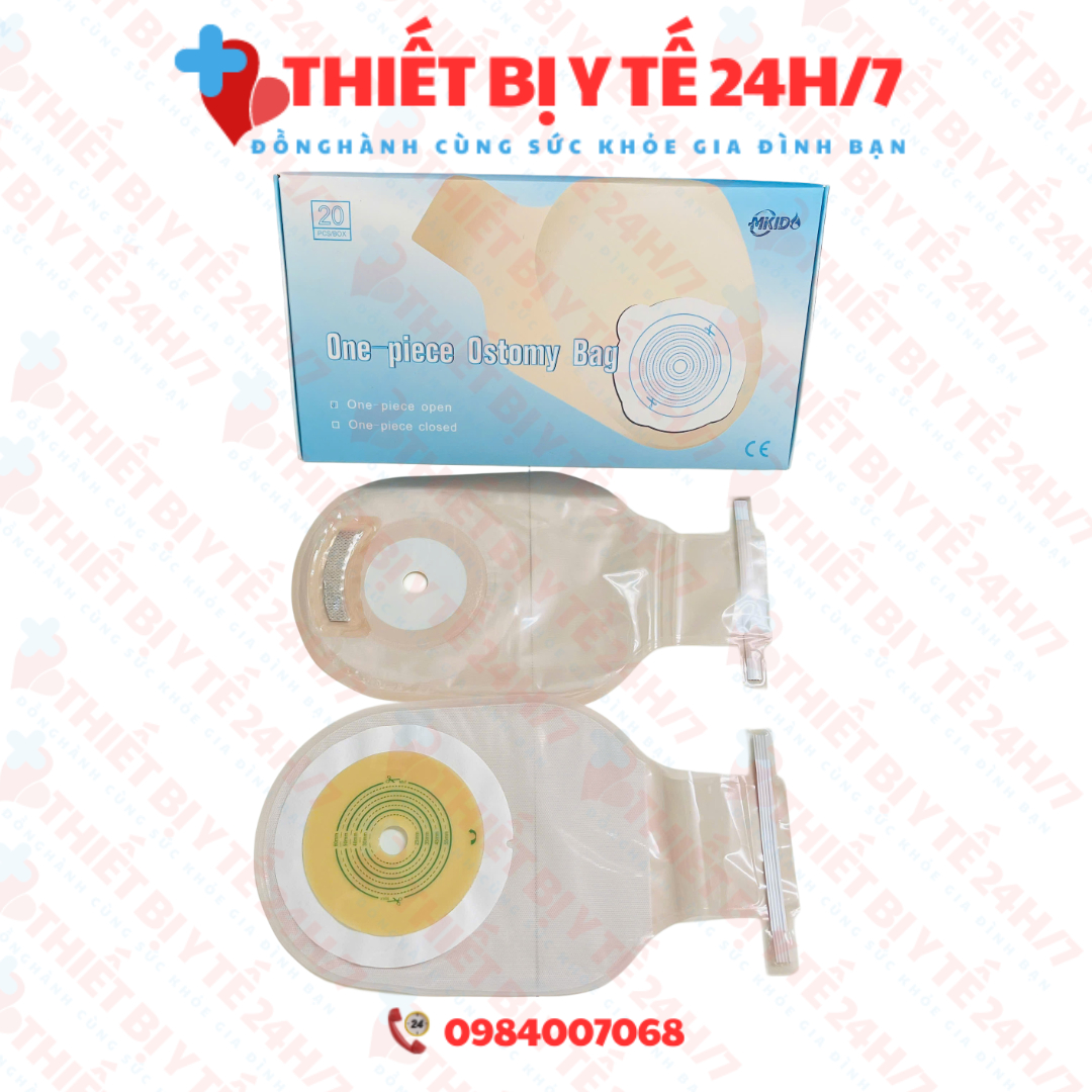 [HÀNG CHUẨN] Túi hậu môn nhân tạo loại trong 1 mảnh có than hoạt tính khử mùi 4009L khóa kẹp liền túi thông minh