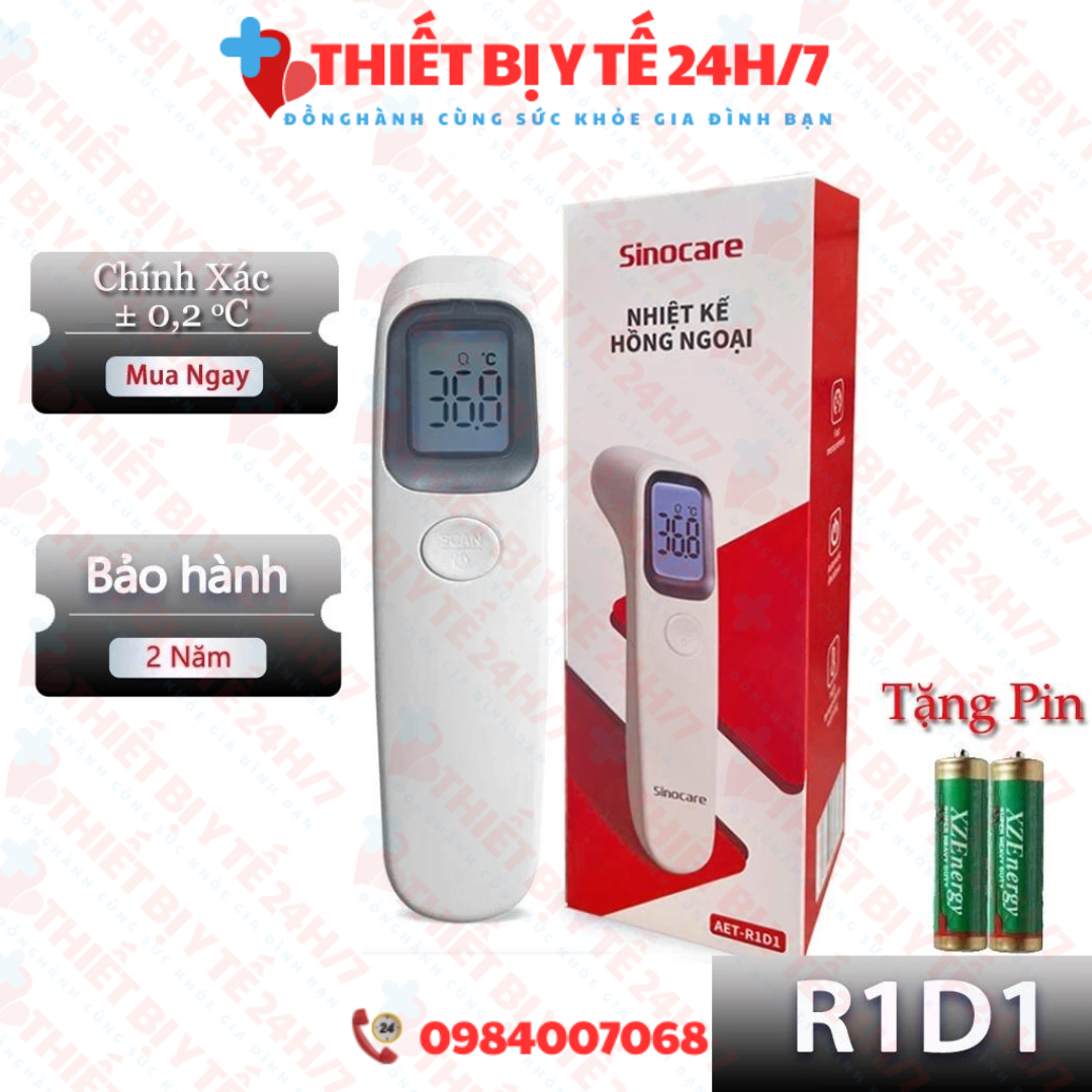NHIỆT KẾ HỒNG NGOẠI ĐO TRÁN KHÔNG TIẾP XÚC SINOCARE AET-R1D1