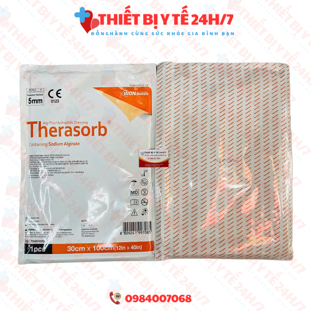 Băng xốp vết thương Therasorb® Algi Plus Hydrophilic Dressing 30cmx100cm - Băng gạc dạng foam hút dịch, nhanh lành thương
