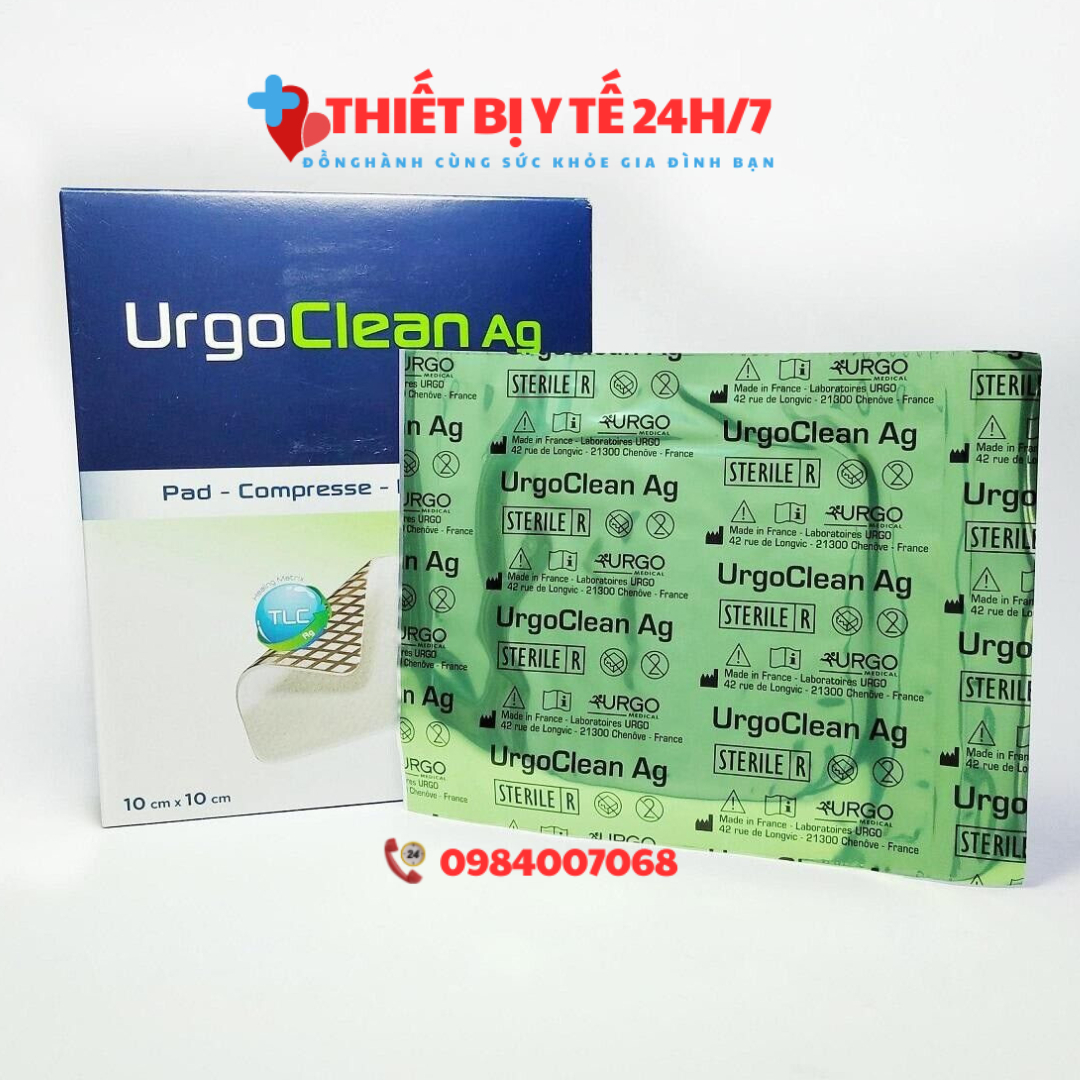 UrgoClean Ag - Gạc Chống Nhiễm Khuẩn Và Làm Sạch Toàn Diện Vết Thương