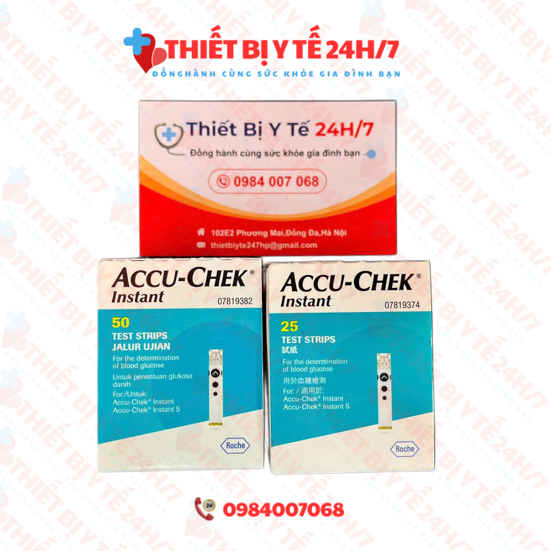 [HÀNG CHÍNH HÃNG] QUE THỬ ĐƯỜNG HUYẾT ACCU CHEK INSTANT (Hộp 25 que)
