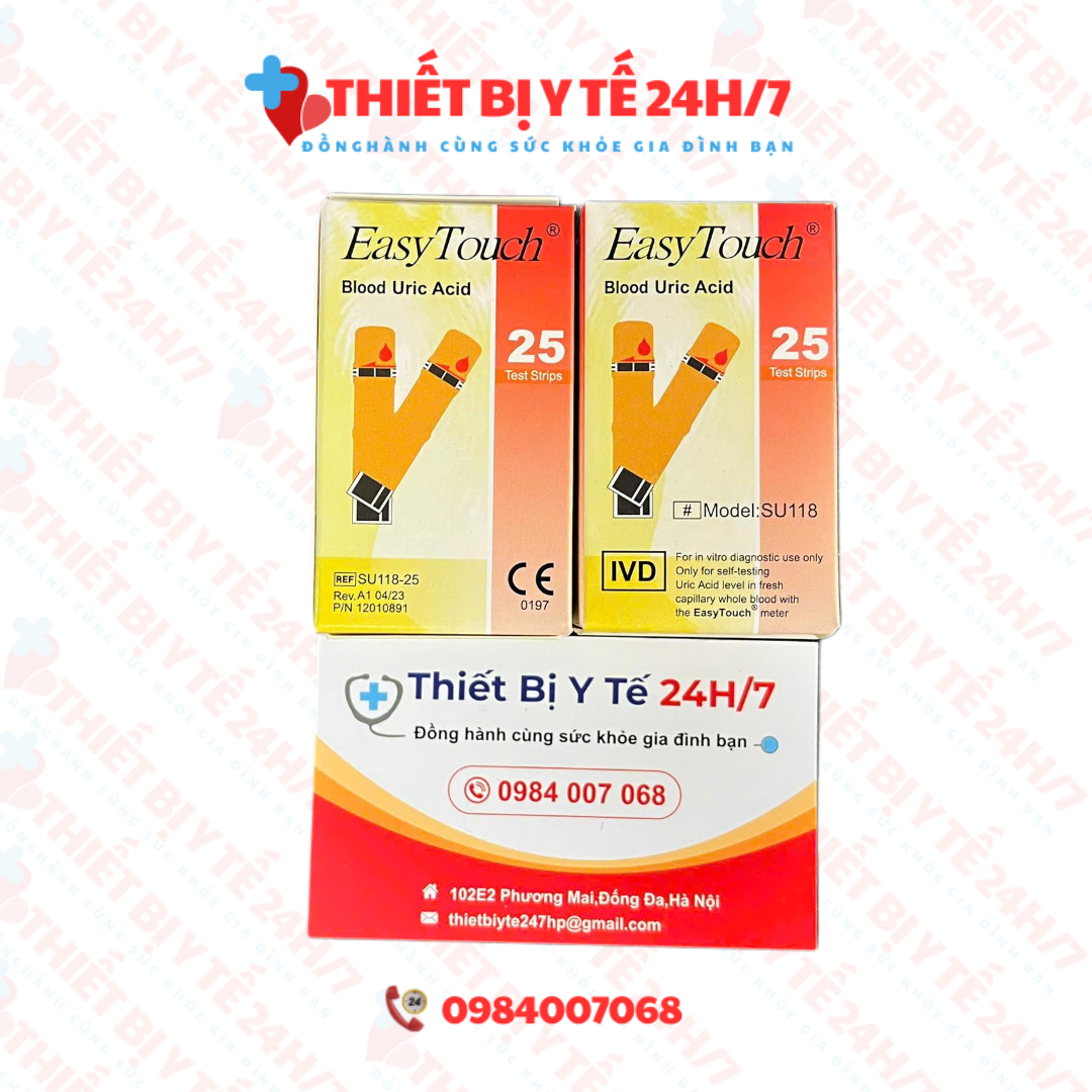 Que Thử Acid Uric - Gout Cho Máy Đo Rossmax Easy Touch GCU ET322 hộp 25 que
