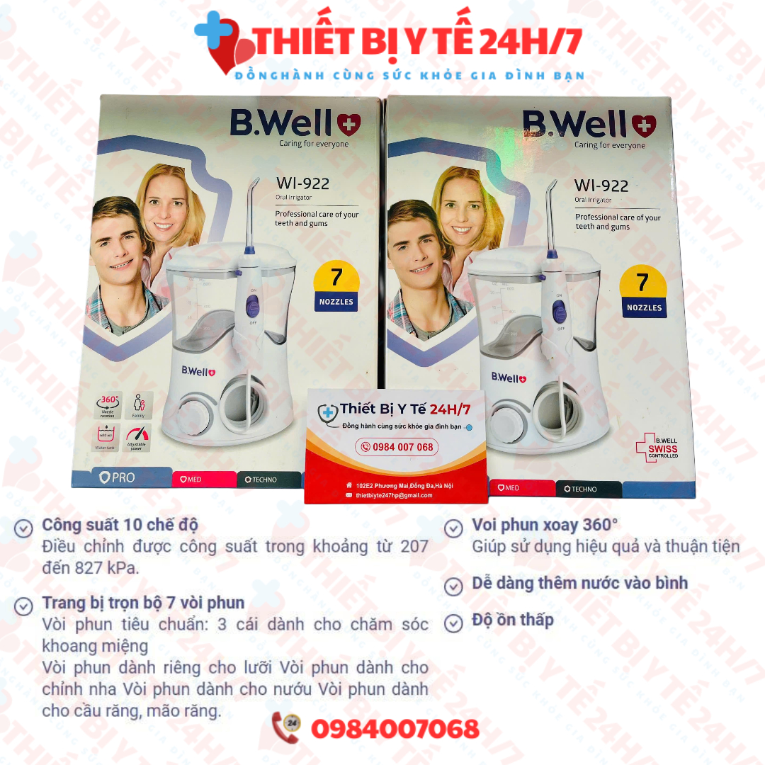 [BẢO HÀNH 2 NĂM] Máy tăm nước gia đình B.Well Swiss WI-922