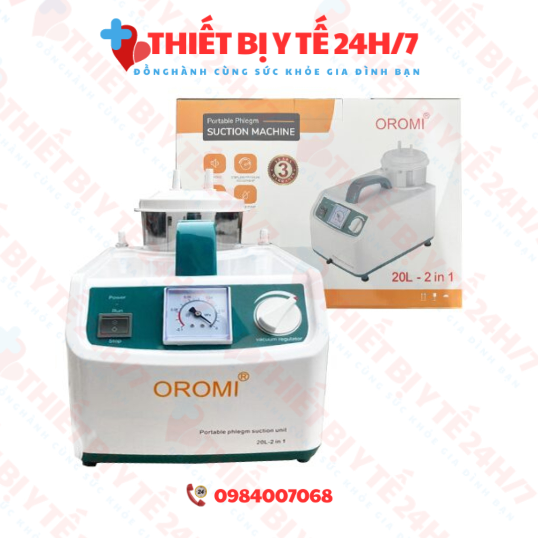 Máy xông hút + khí dung 2 trong 1 Oromi SS-6A 20L