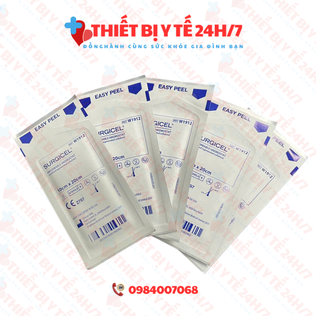 [HÀNG CHUẨN] GẠC CẦM MÁU TỰ TIÊU SURGICEL W912 KÍCH THƯỚC 10cm x 20cm