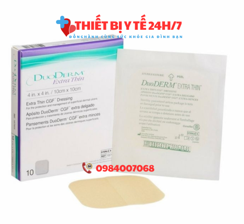 DuoDerm Extra Thin (10 x 10)- Da sinh học - Miếng dán mụn, bỏng và các vết trầy xước