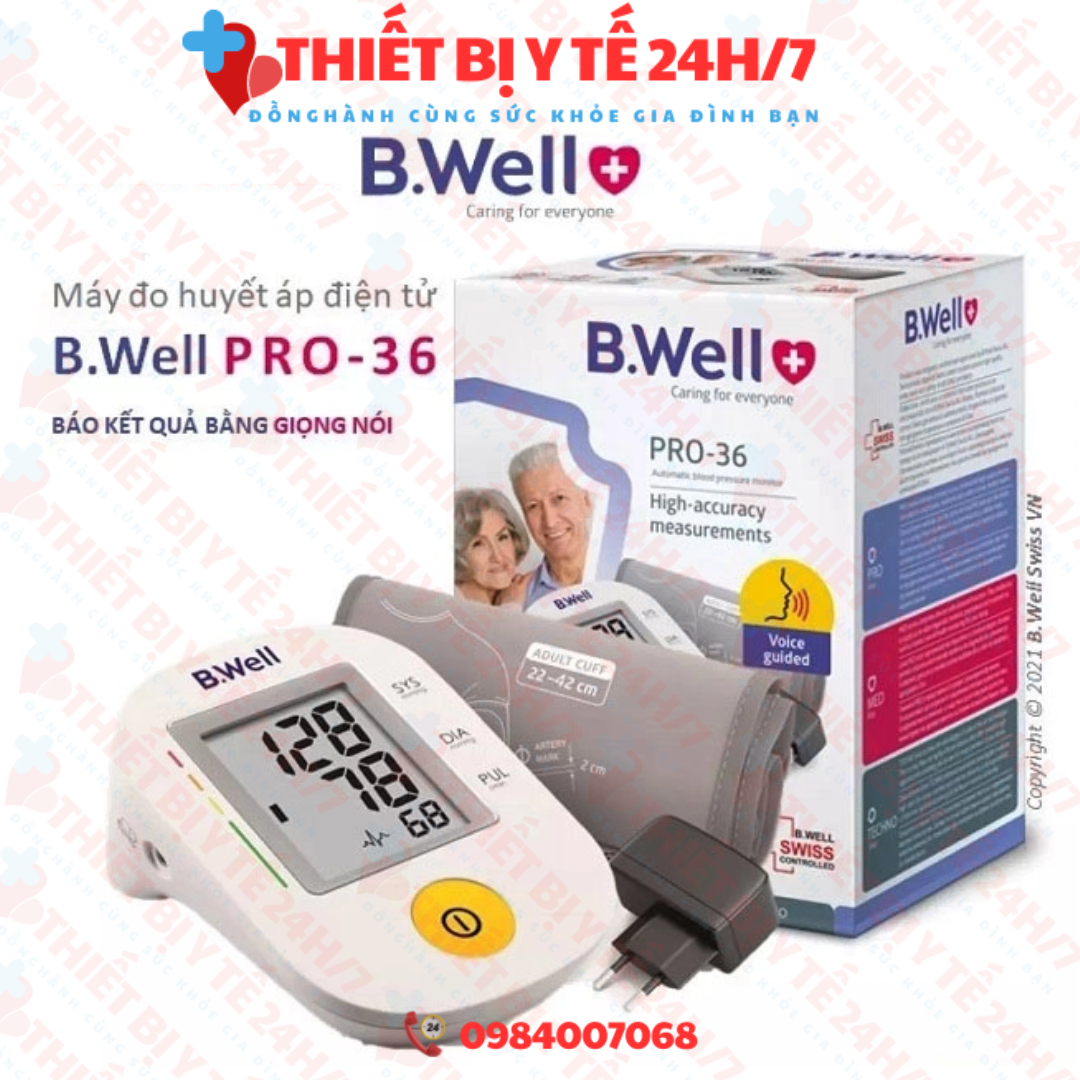 Máy đo huyết áp bắp tay B.Well Swiss PRO-36 Có giọng nói Tiếng Việt
