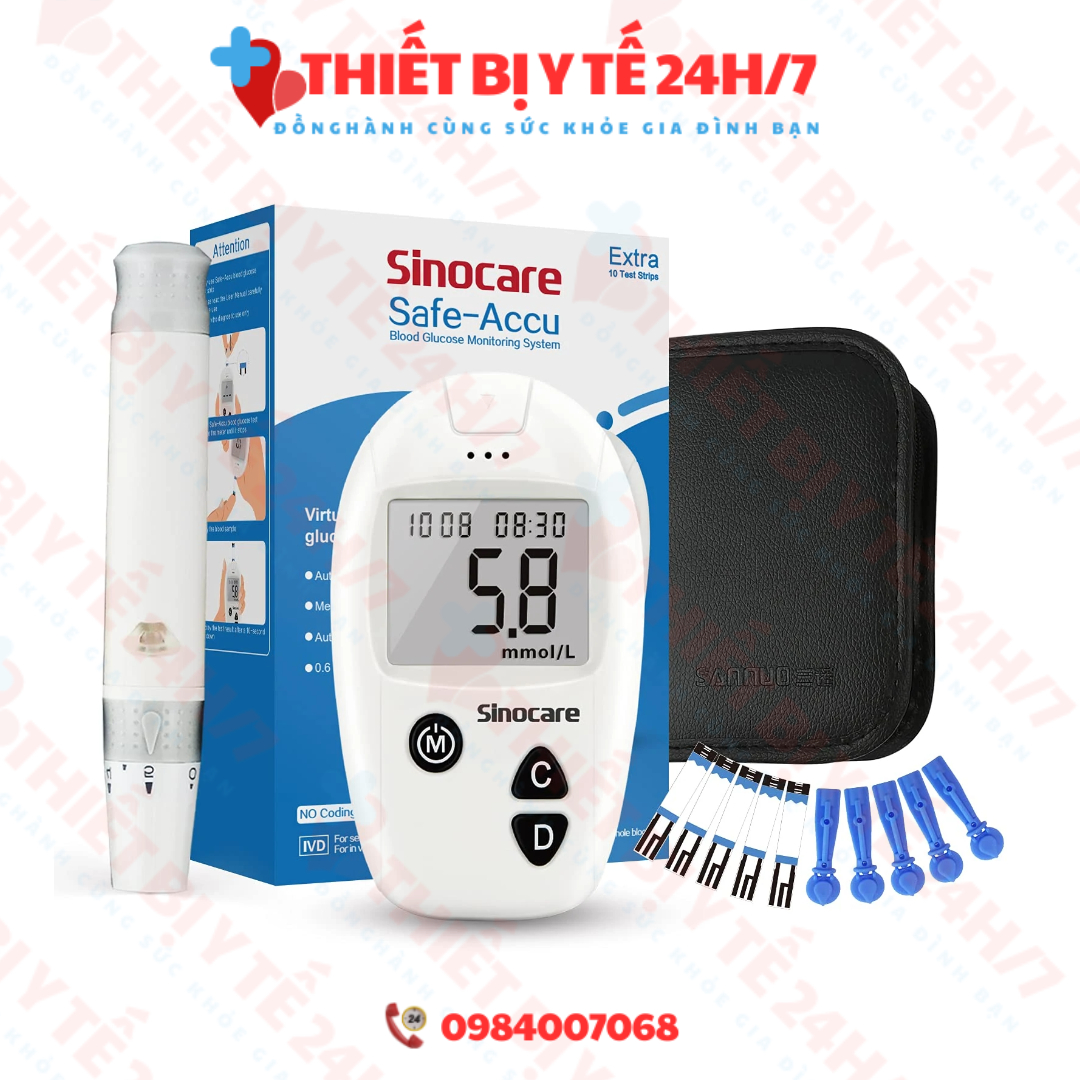 [BH TRỌN ĐỜI] MÁY ĐO ĐƯỜNG HUYẾT SAFE – ACCU SINOCARE