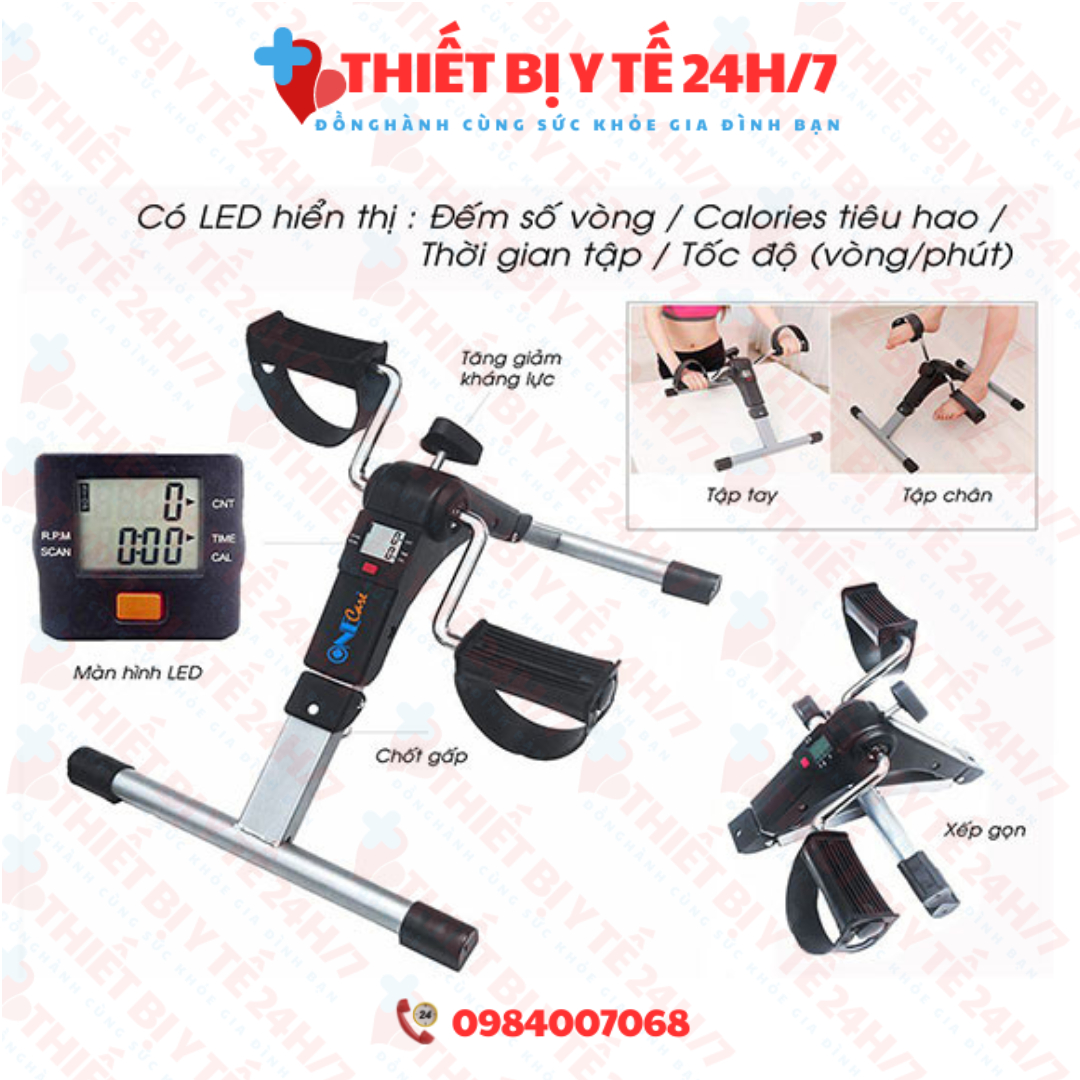 Bàn đạp tập chân, tay kháng lực cho người tai biến - có màn hình