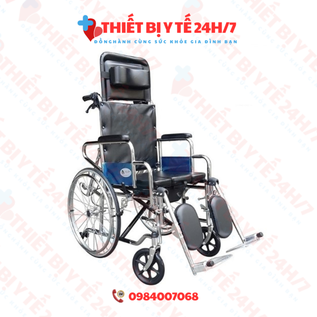 Xe lăn đa năng có bô vệ sinh ngả nằm chống lật Lucass X7A