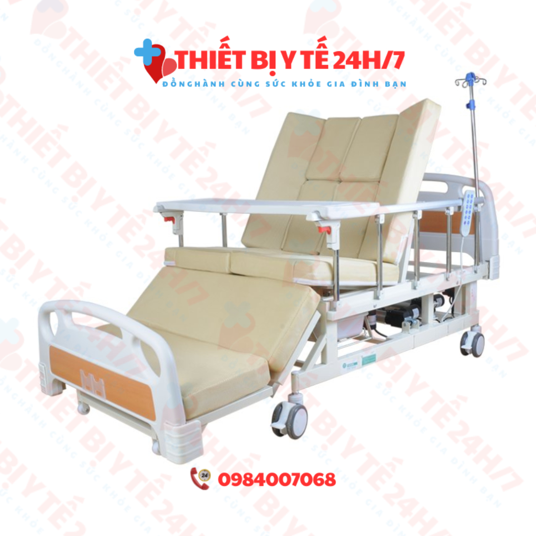 Giường điện đa chức năng 3 chức năng Bô đi vệ sinh điện có bàn ăn Humed HM-JD-H01-1
