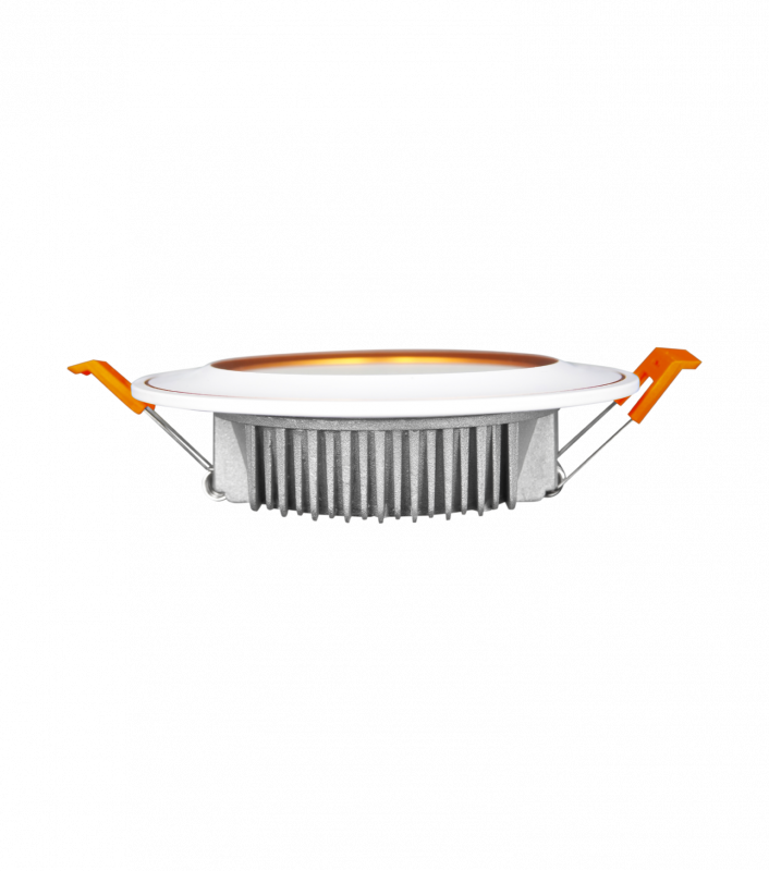 Đèn Downlight viền cong pha màu bạc, 7w, ánh sáng ấm