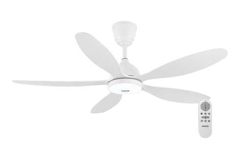 Quạt trần đèn DC 56inch, 5 cánh, động cơ DC 55W, đèn 24W, màu trắng HK-QT26WH