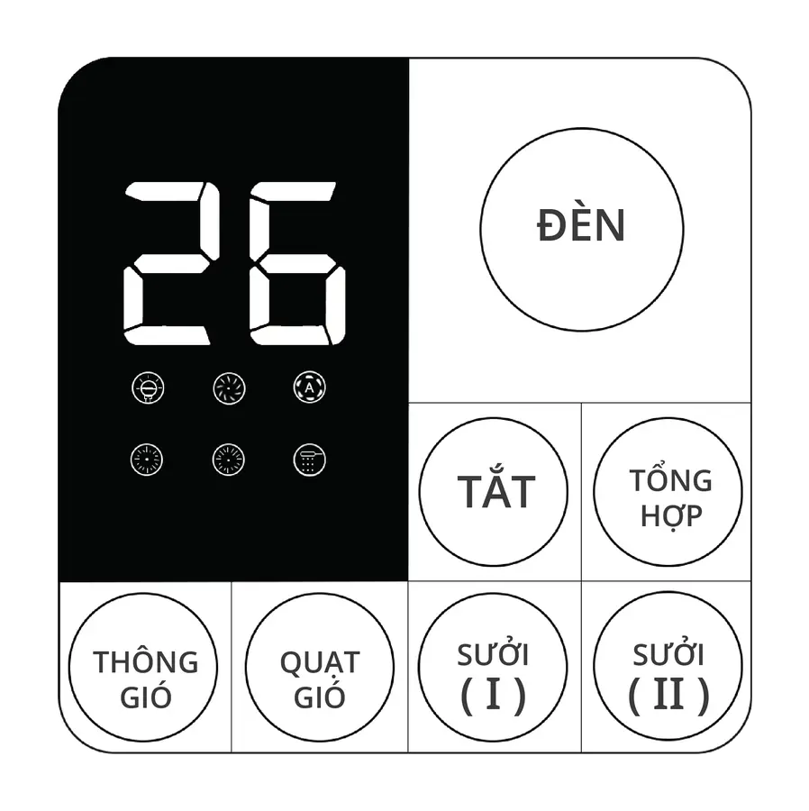 Sưởi nhà tắm âm trần đa năng HAKEN 4 trong 1 Model HK-QS36