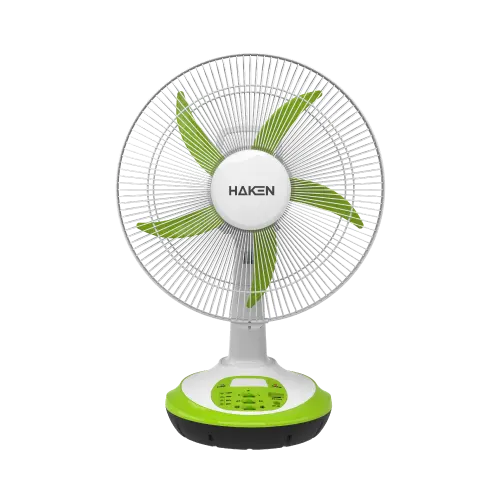 Quạt sạc tích điện 14inch, công suất 20w, 2 pin chì-axit, màu xanh lá