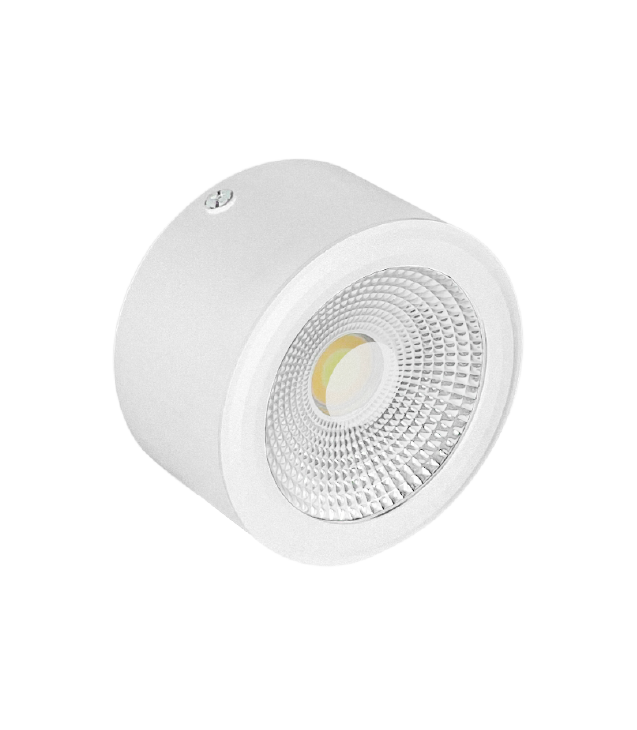 Đèn downlight nổi COB 7W, ánh sáng đa sắc, màu trắng, size ￠90*H53mm