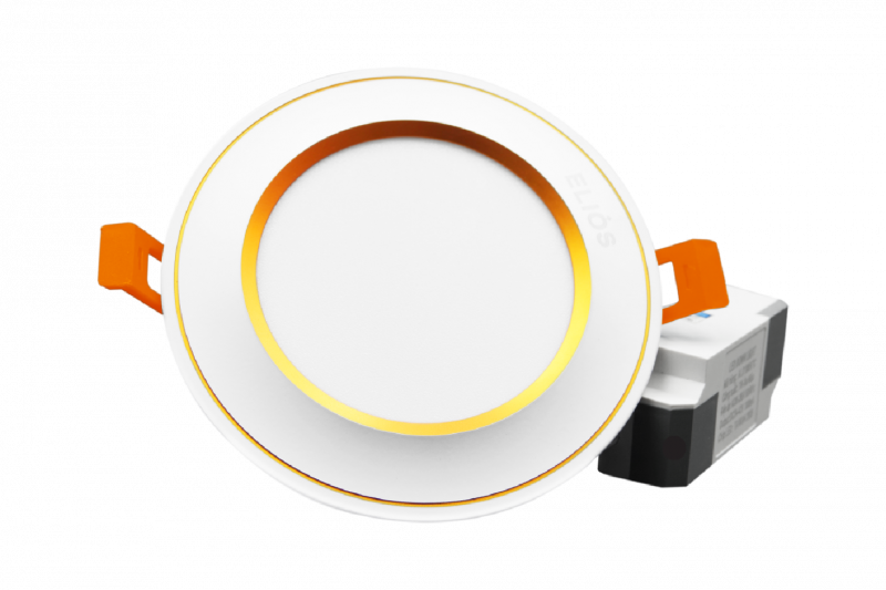 Đèn Downlight viền cong pha màu bạc, 7w, ánh sáng ấm