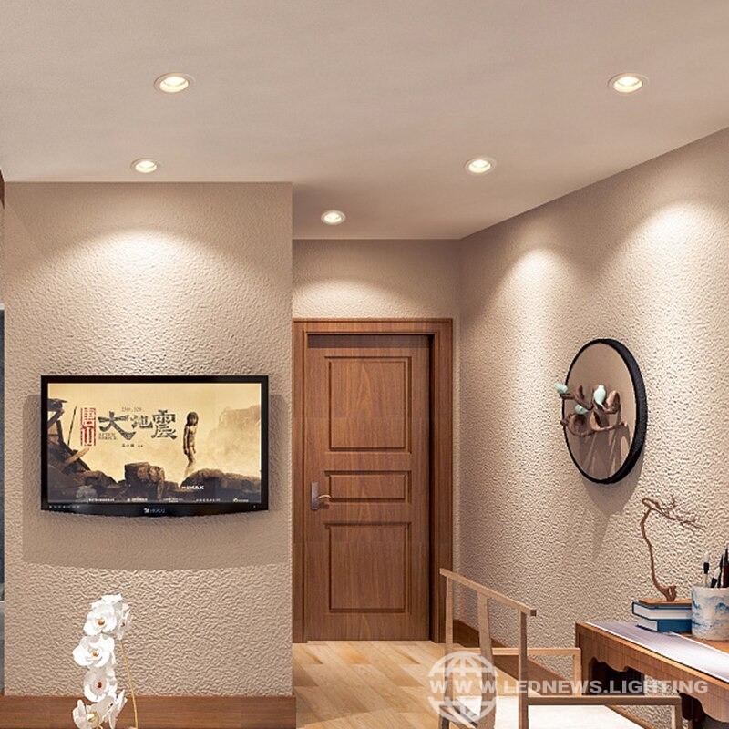 Đèn Downlight viền phẳng pha màu bạc, 7w, ánh sáng ấm