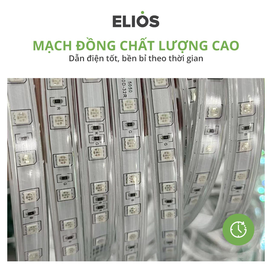 LED dây 3 hàng hạt, 180LED, ánh sáng ấm, 9W/m, cắt 20cm