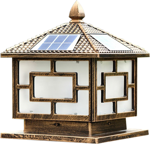 Đèn trụ cổng NLMT chữ Trung 250mm