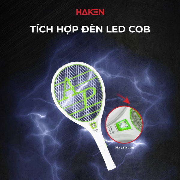 Vợt muỗi màu xanh, pin lead-acid 400mAh, sử dụng dây sạc rời