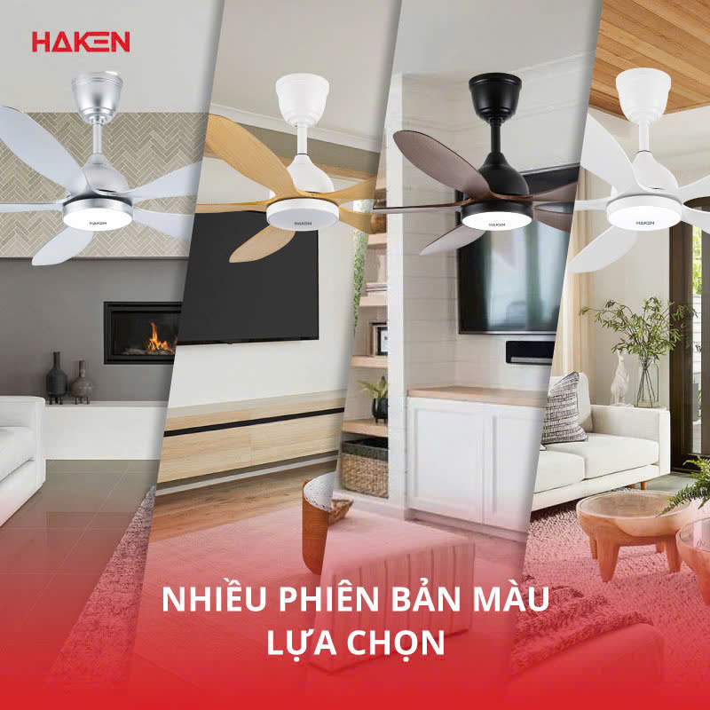 Quạt trần đèn DC 56inch, 5 cánh, động cơ DC 55W, đèn 24W, màu trắng HK-QT26WH