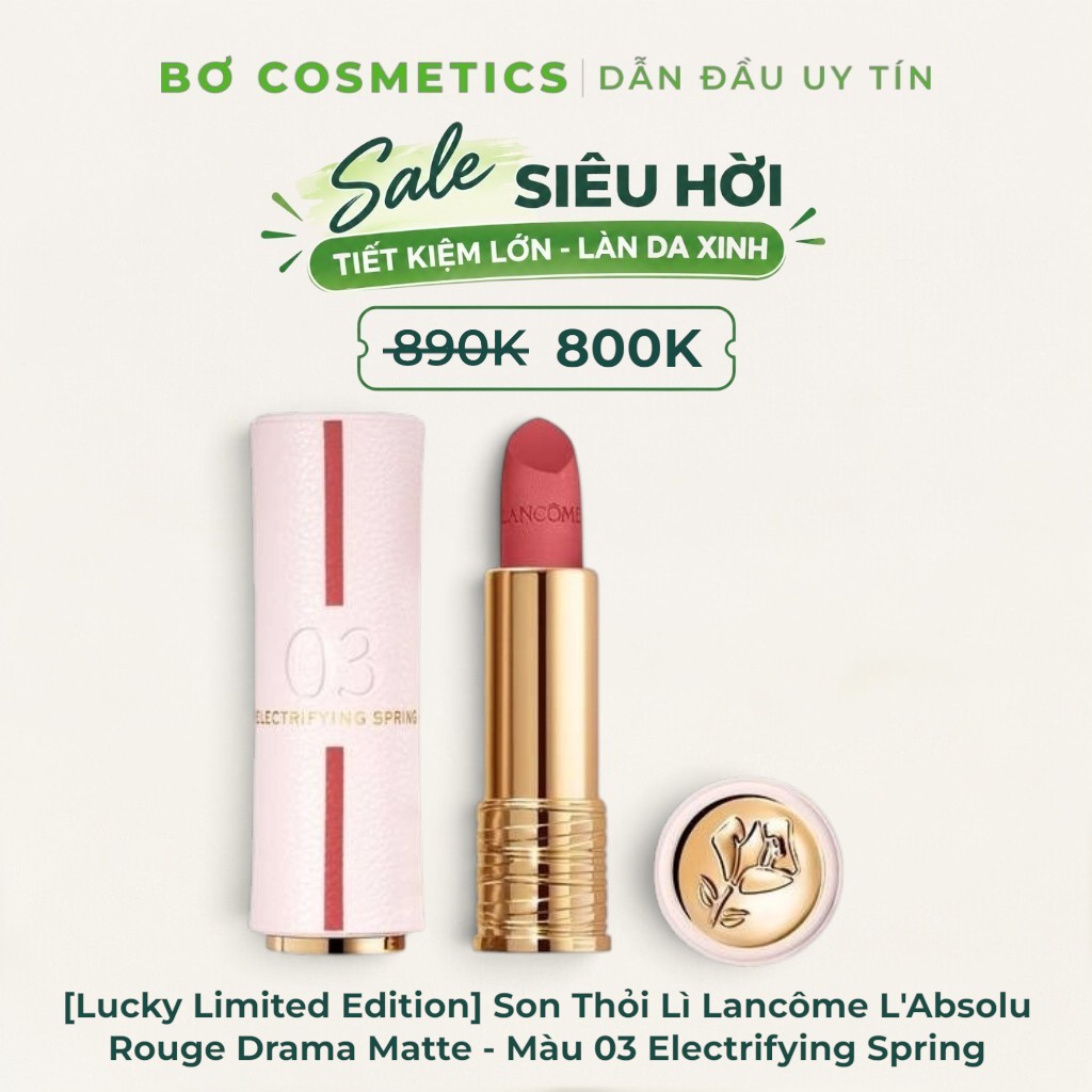 [Lucky Limited Edition] Son Thỏi Lì Lancôme L'Absolu Rouge Drama Matte (Vỏ Hồng)