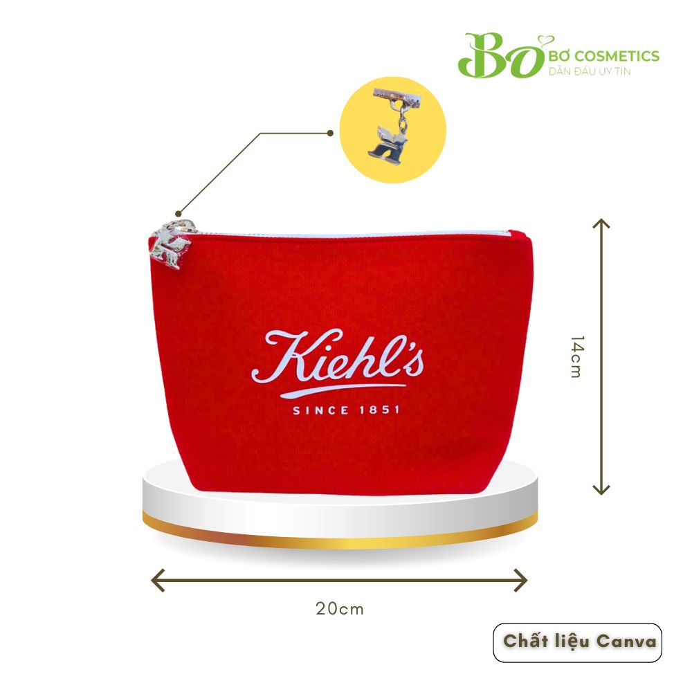 Túi Đựng Mỹ Phẩm Gift Kiehl's Đỏ Trơn (21x14x6cm)