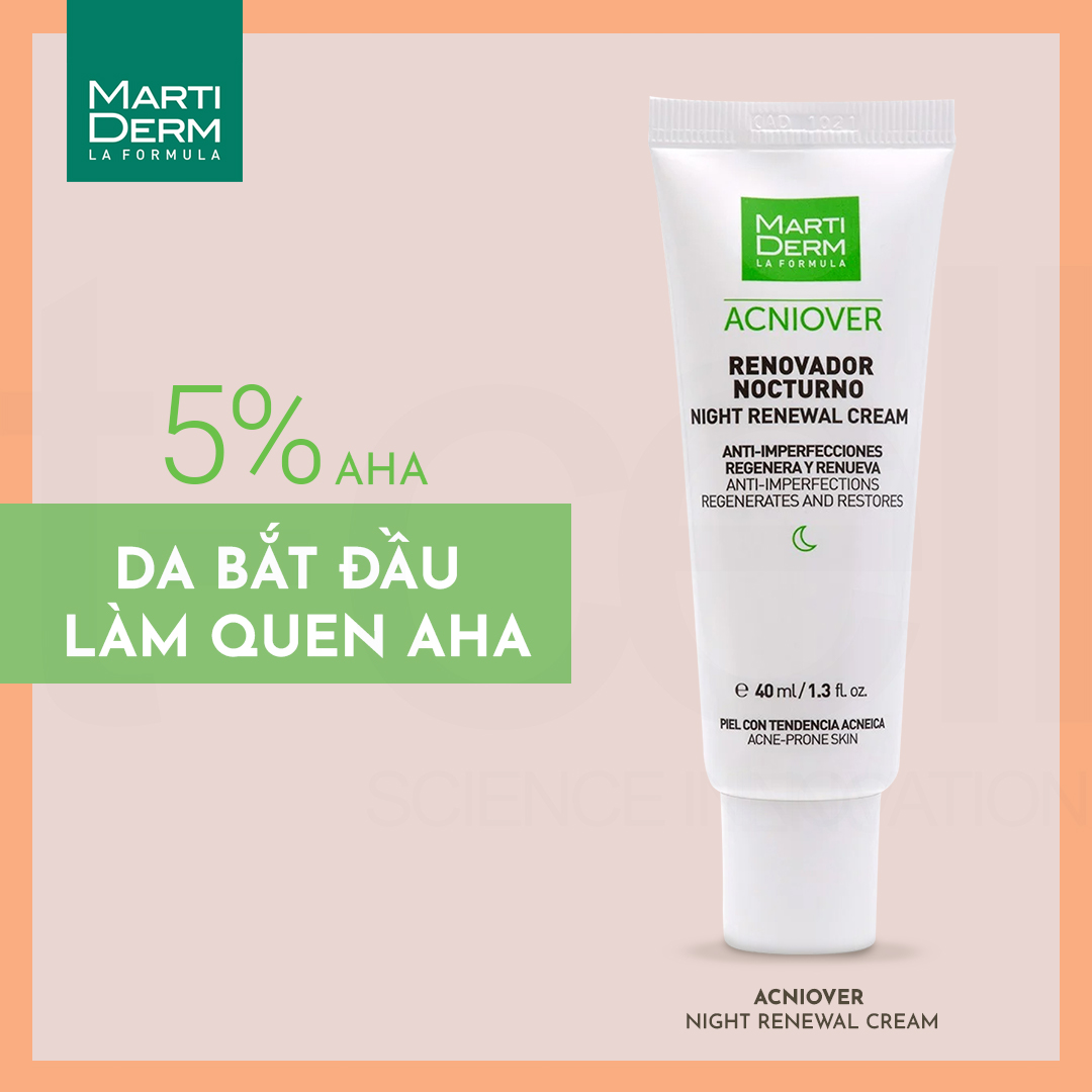 MartiDerm Acniover Night Renewal Cream - Kem Dưỡng Tái Tạo Ban Đêm Cho Da Dầu Mụn