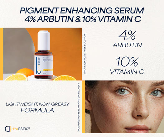 Hyaestic Pigment Enhancing Serum 4% Arbutin & 10% Vitamin C (30ml) - Tinh chất hỗ trợ trị nám và trẻ hóa làn da