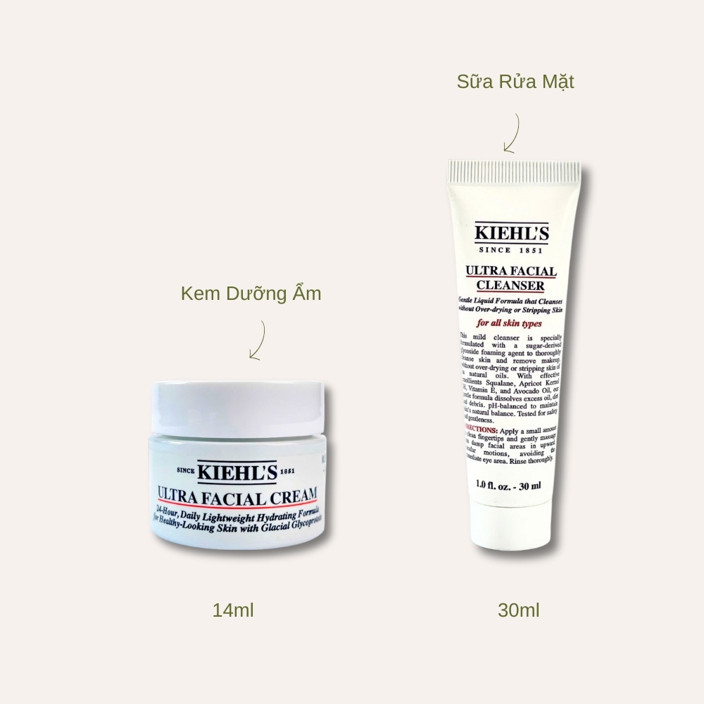 Set Chăm Sóc Da Mini Kiehl's Ultra Facial Cream
