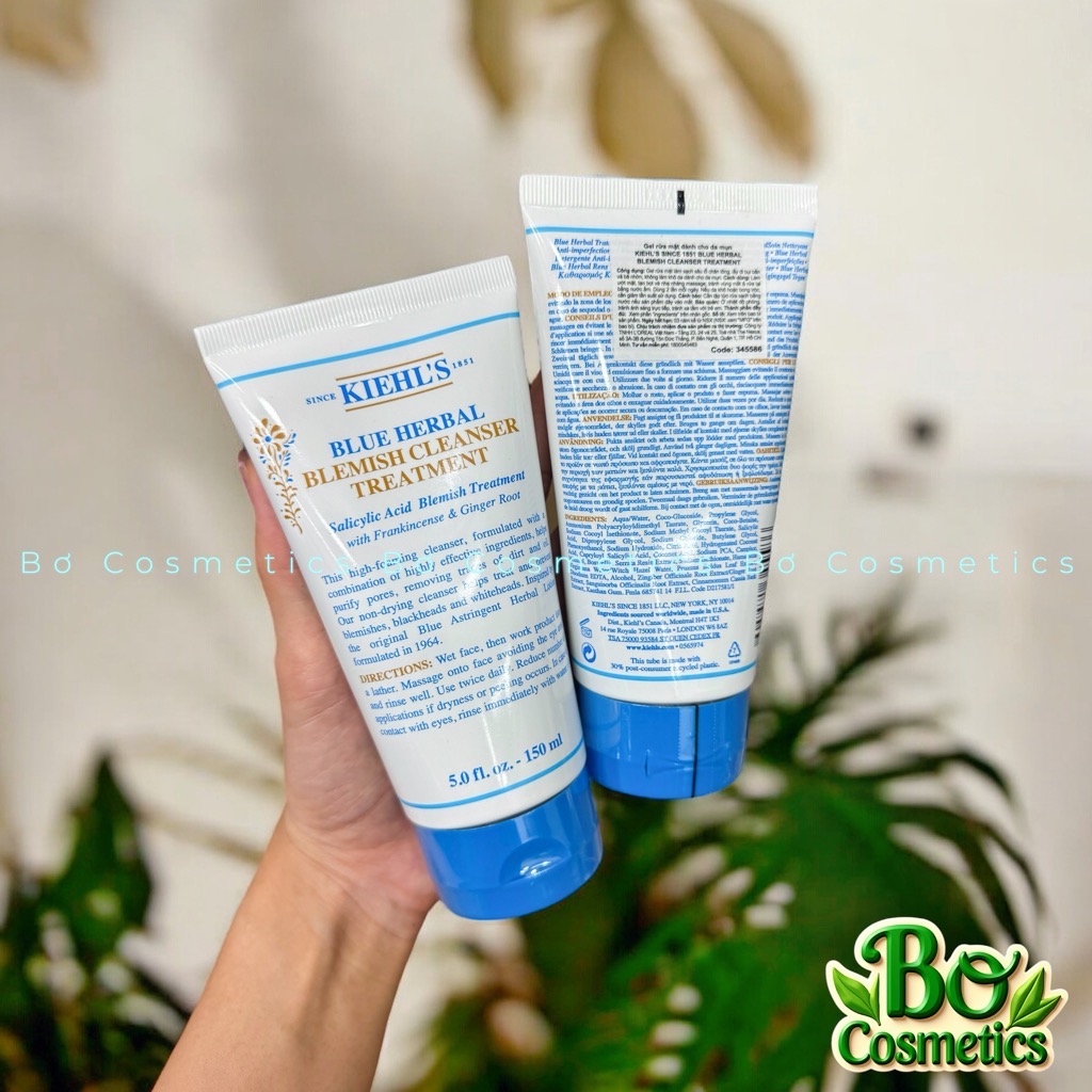 Sữa Rửa Mặt Dạng Gel Kiehl's Blue Herbal Blemish Cleanser Treatment