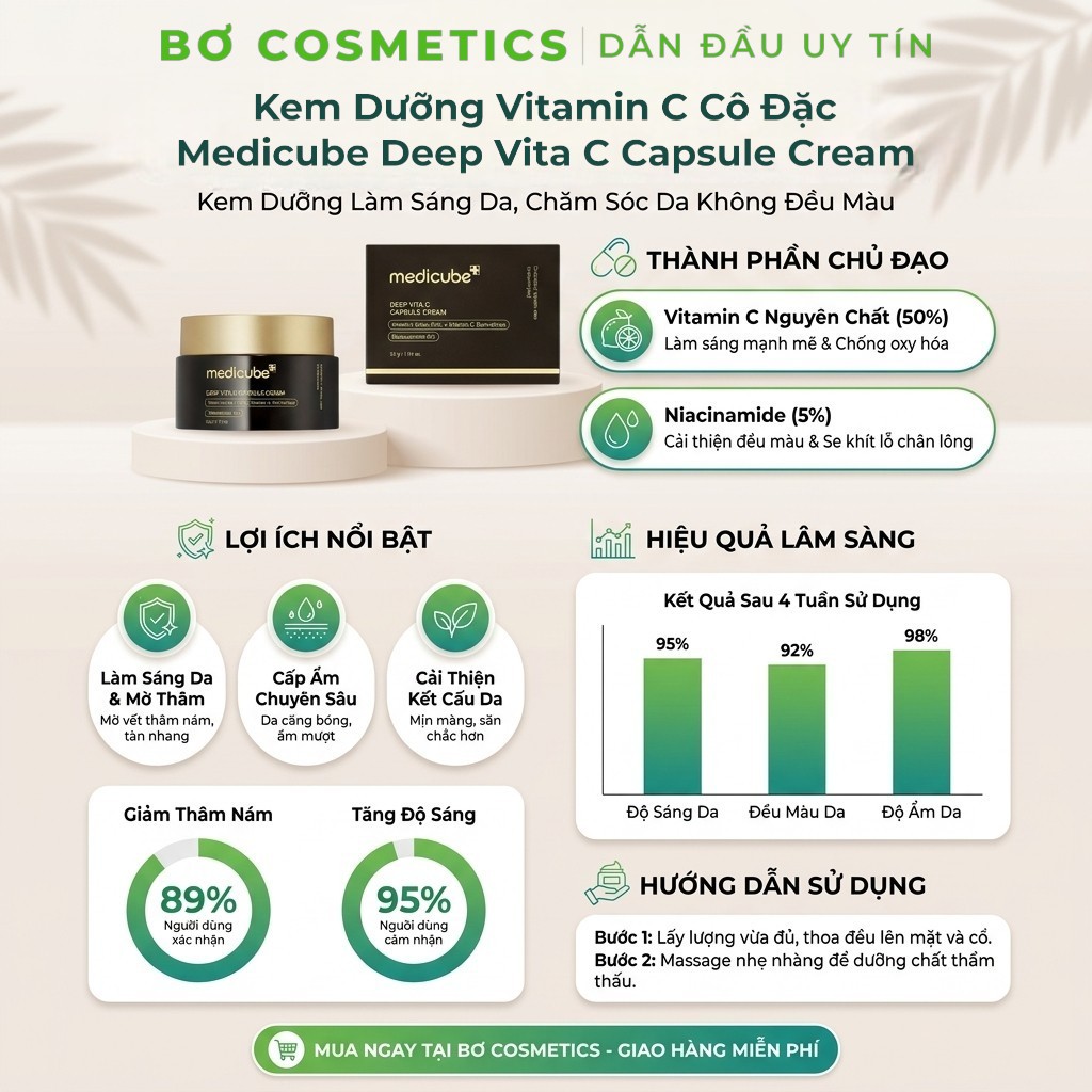 [Mẫu Mới] Kem Dưỡng Medicube Deep Vita C Capsule Cream