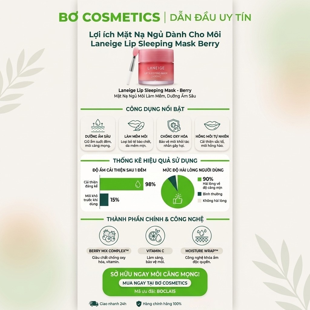 Mặt Nạ Ngủ Dành Cho Môi Laneige Lip Sleeping Mask Berry
