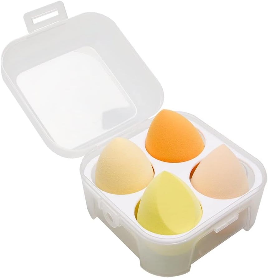 Hộp 4 Bông Mút Trang Điểm Tán Kem Nền Hình Giọt Nước Siêu Mềm