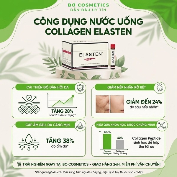 Nước Uống Collagen Elasten (28 ống x 25ml) - Collagen Cao Cấp Số 1 Tại Đức