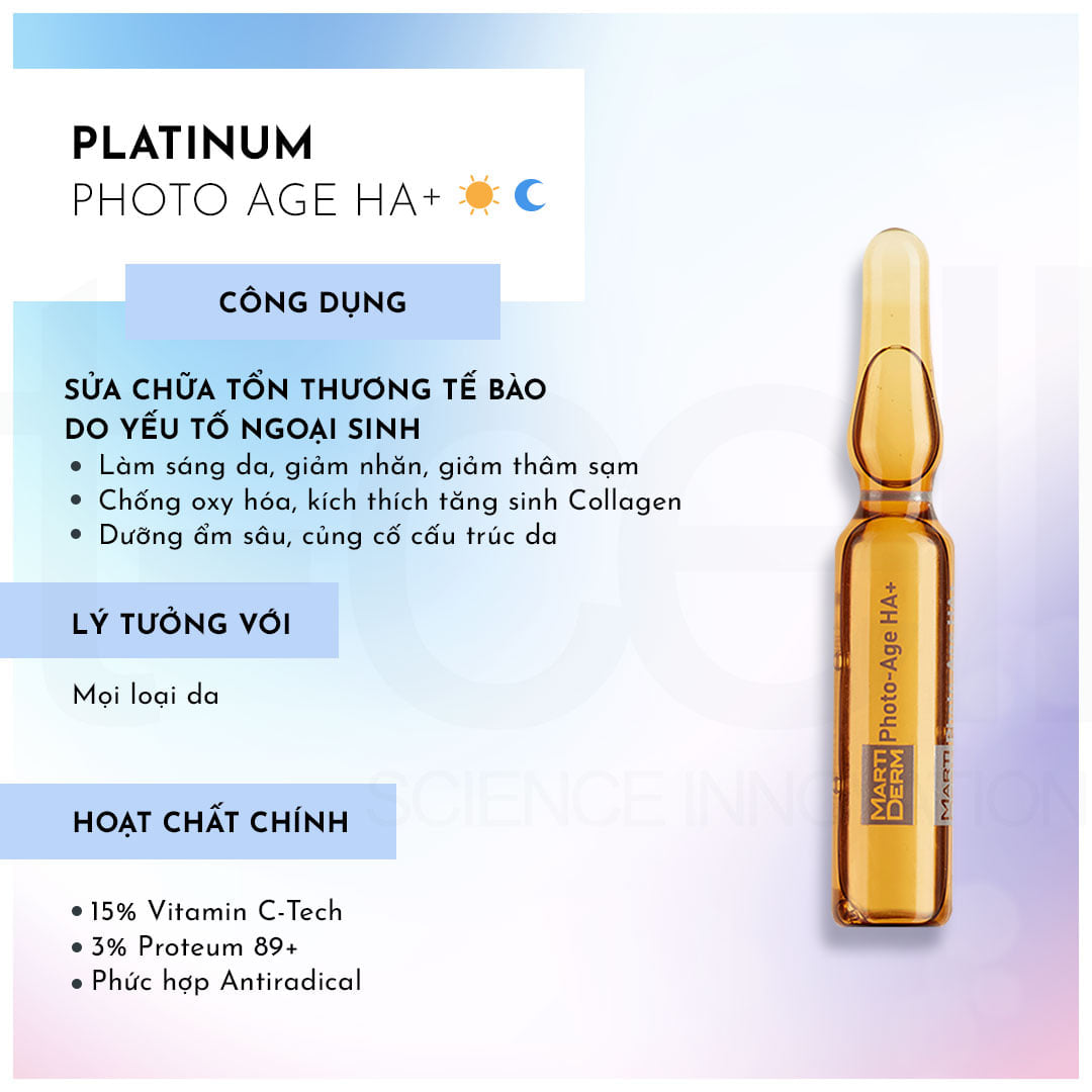 Ampoules 15% Vitamin C Nguyên Chất Chống Lão Hóa - MartiDerm Platinum Photo Age HA+
