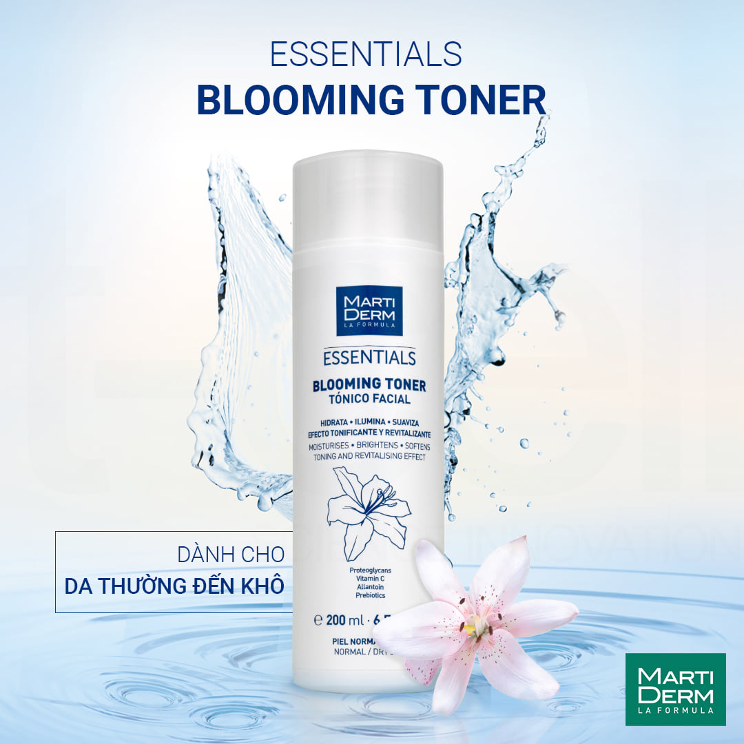MartiDerm Essentials Blooming Toner - Nước Cân Bằng Dưỡng Ẩm Cho Da Thường Đến Khô