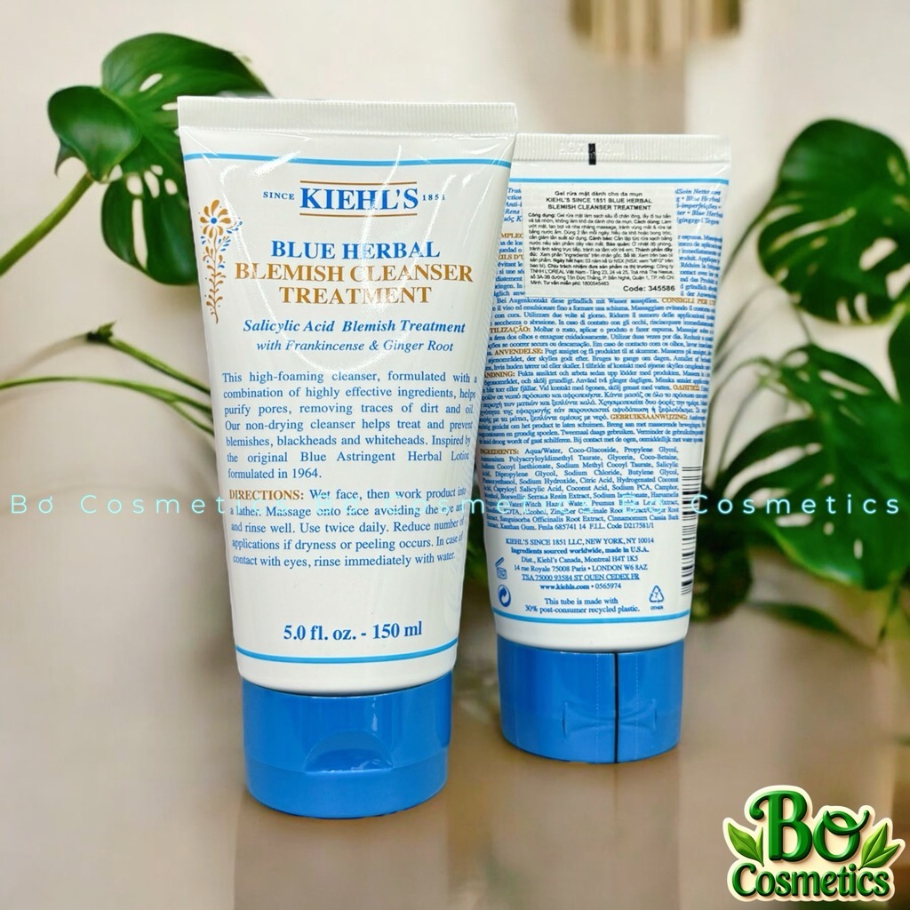 Sữa Rửa Mặt Dạng Gel Kiehl's Blue Herbal Blemish Cleanser Treatment