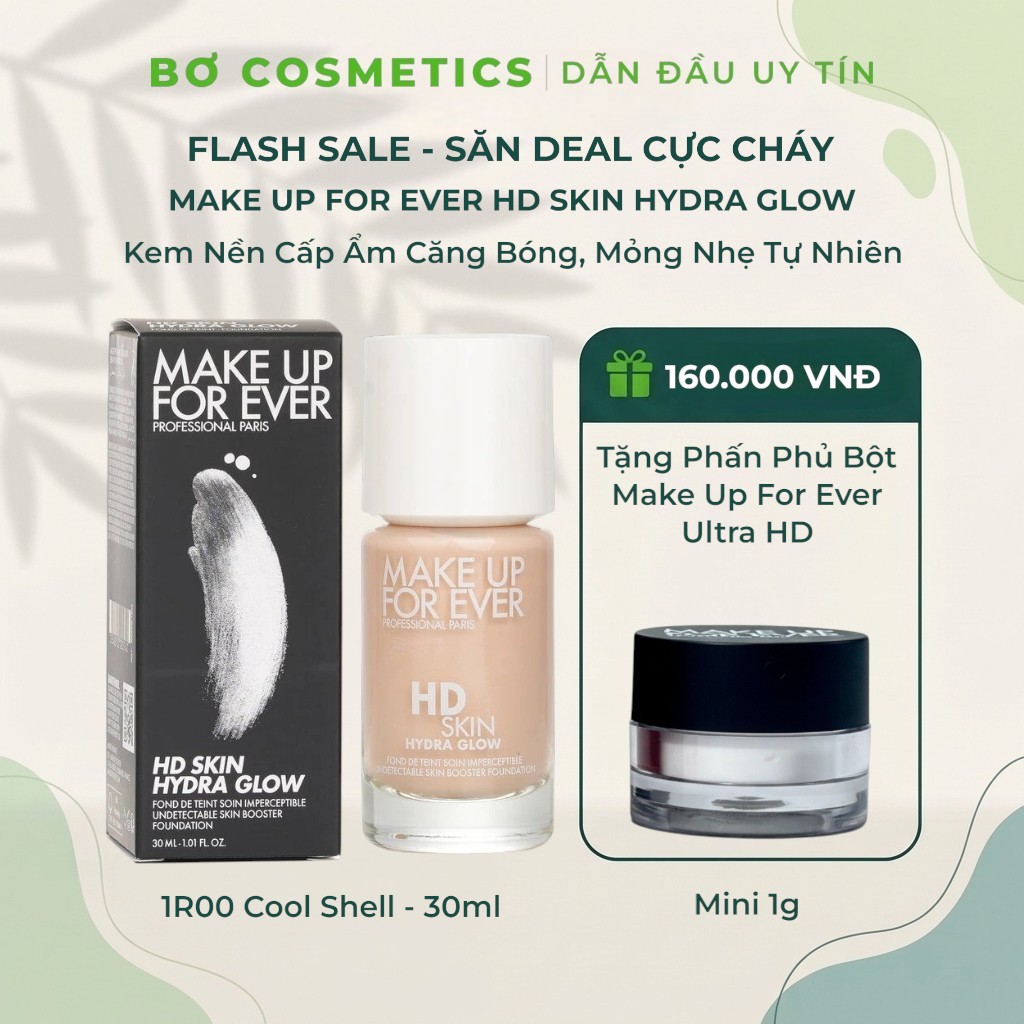 Kem Nền Make Up For Ever HD Skin Hydra Glow - Màu 1R00 Cool Shell