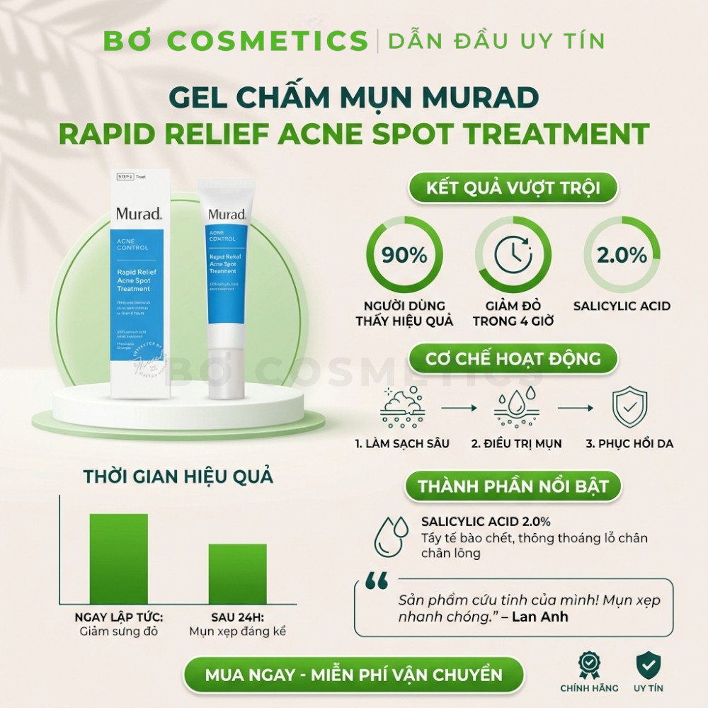 Gel Chấm Mụn Giảm Sưng Murad Rapid Relief Acne Spot Treatment 15ml
